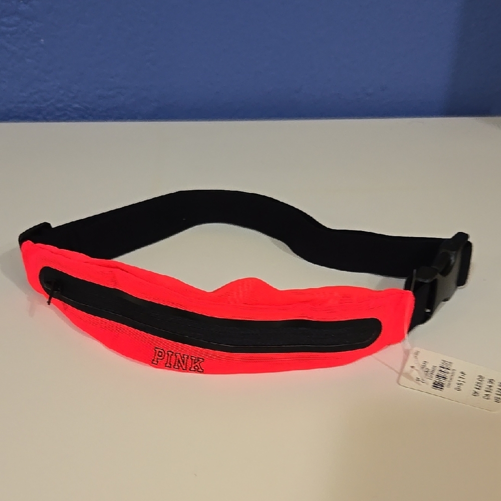 VICTORIA'S SECRET Pink Neon SLIM MESH POCKET FANNYPACK Waist Bag Adjustable Belt